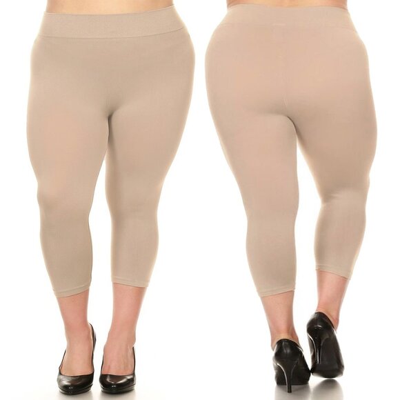 1-Pack Women's Soft High Waisted Stretch Yoga Capri Leggings Plus Size Available - Picture 1 of 16